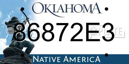 86872E3 Oklahoma License Plate