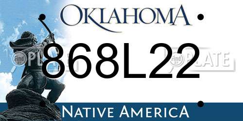 868L22 Oklahoma License Plate