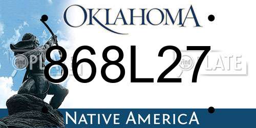 868L27 Oklahoma License Plate