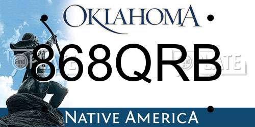 868QRB Oklahoma License Plate