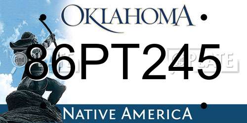 86PT245 Oklahoma License Plate