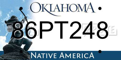 86PT248 Oklahoma License Plate