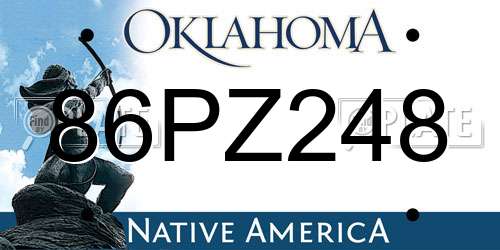 86PZ248 Oklahoma License Plate