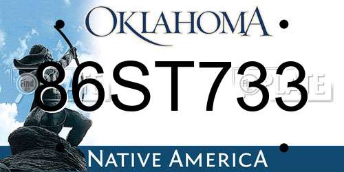 86ST733 Oklahoma License Plate