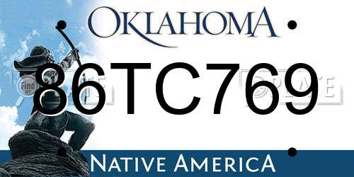 86TC769 Oklahoma License Plate