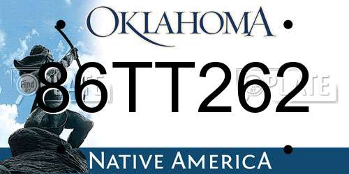 86TT262 Oklahoma License Plate