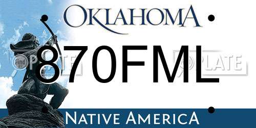 870FML Oklahoma License Plate