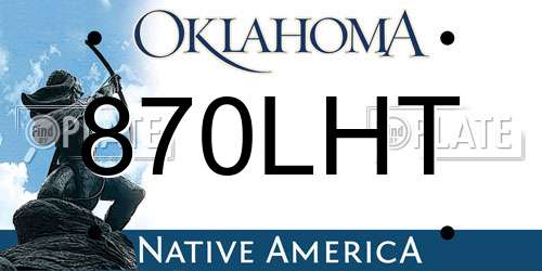 870LHT Oklahoma License Plate