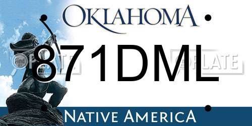 871DML Oklahoma License Plate