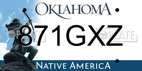 871GXZ Oklahoma License Plate