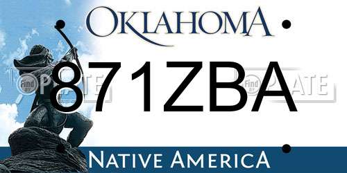 871ZBA Oklahoma License Plate