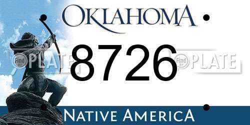 8726 Oklahoma License Plate