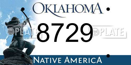 8729 Oklahoma License Plate