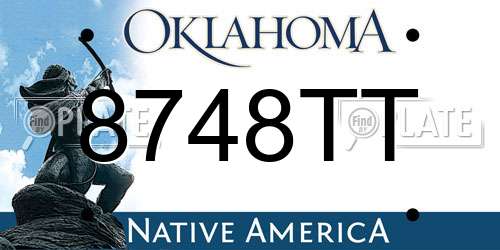 8748TT Oklahoma License Plate