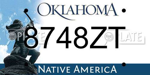 8748ZT Oklahoma License Plate