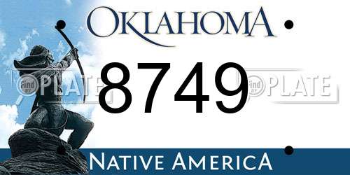 8749 Oklahoma License Plate
