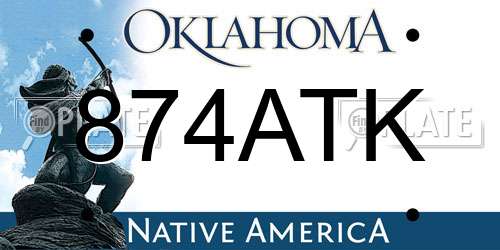 874ATK Oklahoma License Plate