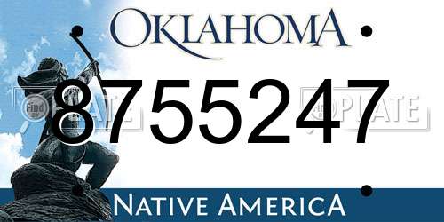 8755247 Oklahoma License Plate