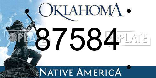 87584 Oklahoma License Plate