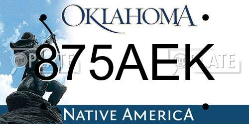 875AEK Oklahoma License Plate