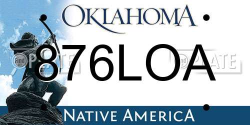 876LOA Oklahoma License Plate