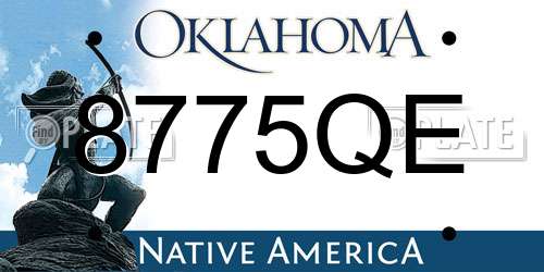 8775QE Oklahoma License Plate