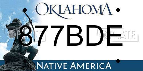 877BDE Oklahoma License Plate