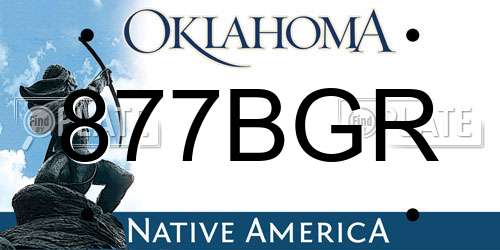 877BGR Oklahoma License Plate