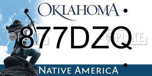 877DZQ Oklahoma License Plate