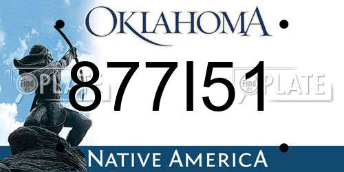 877I51 Oklahoma License Plate