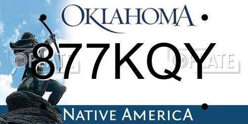 877KQY Oklahoma License Plate