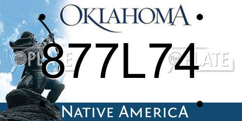 877L74 Oklahoma License Plate