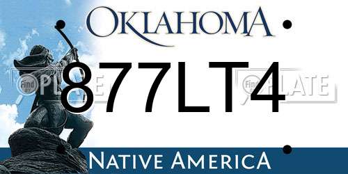877LT4 Oklahoma License Plate