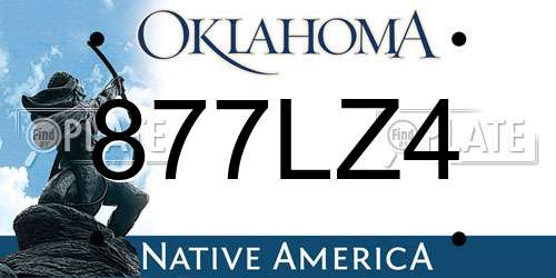 877LZ4 Oklahoma License Plate
