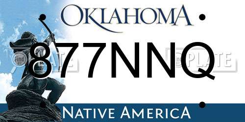 877NNQ Oklahoma License Plate