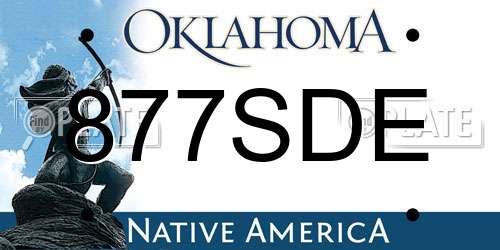 877SDE Oklahoma License Plate