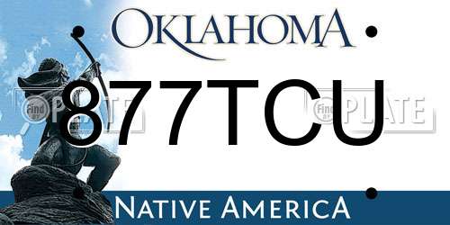 877TCU Oklahoma License Plate