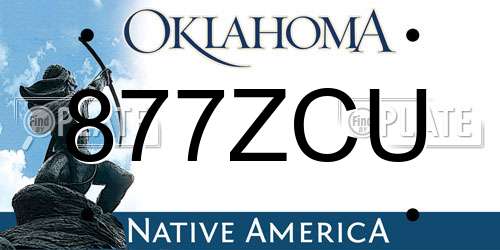 877ZCU Oklahoma License Plate