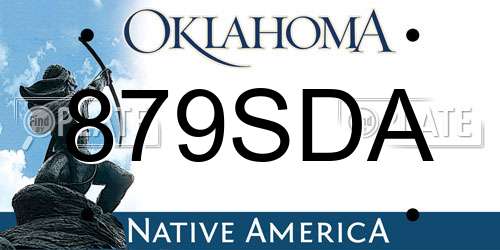 879SDA Oklahoma License Plate