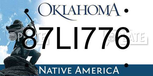 87LI776 Oklahoma License Plate