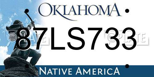87LS733 Oklahoma License Plate