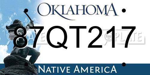 87QT217 Oklahoma License Plate