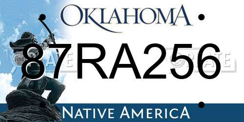 87RA256 Oklahoma License Plate