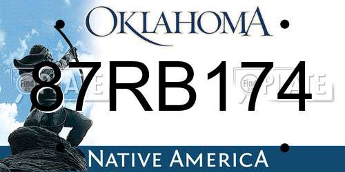 87RB174 Oklahoma License Plate