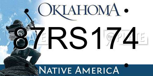 87RS174 Oklahoma License Plate
