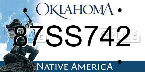 87SS742 Oklahoma License Plate