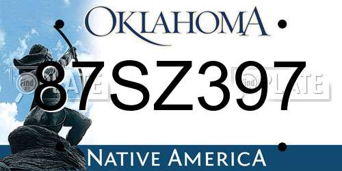 87SZ397 Oklahoma License Plate