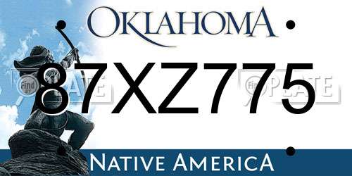 87XZ775 Oklahoma License Plate