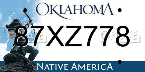 87XZ778 Oklahoma License Plate