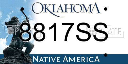 8817SS Oklahoma License Plate